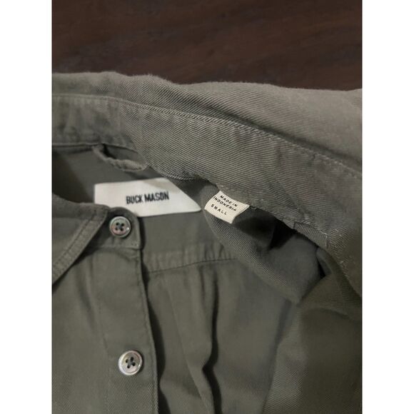 Buck Mason Button Down Shirt Forest Green Men's Small - Picture 2 of 3